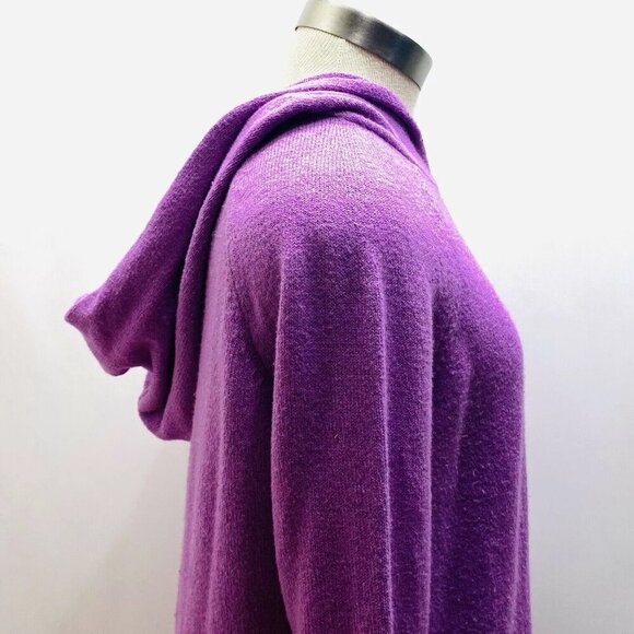 LOFT Women Long Sleeve Pullover Hooded Lounge Purple Casual Sweater Size Small - Picture 5 of 12